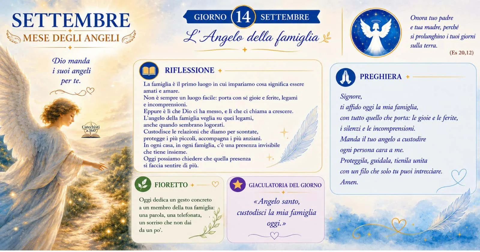 14 settembre: L’Angelo della famiglia 14 settembre 2026 mese degli angeli
