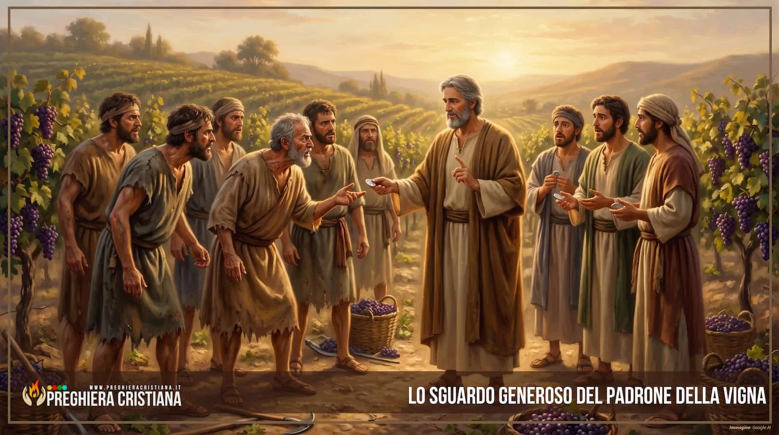 Preghiera del giorno di Domenica 20 Settembre 2026 dal titolo: “Lo sguardo generoso del Padrone della vigna” Lo sguardo generoso del Padrone della vigna